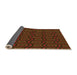 Thickness of Patterned Dark Bronze Brown Rug, pat3486org