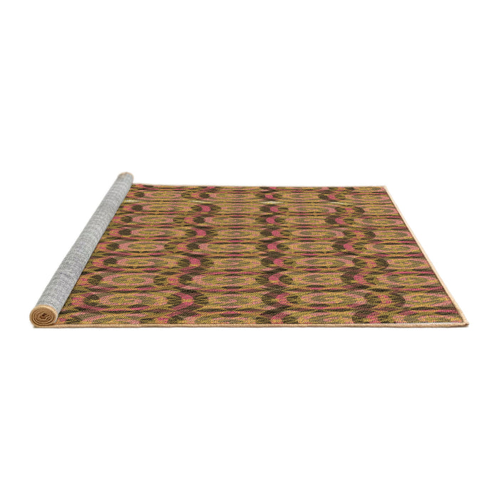 Sideview of Machine Washable Transitional Sienna Brown Rug, wshpat3488brn