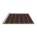 Sideview of Machine Washable Transitional Chocolate Brown Rug, wshpat349brn