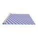 Sideview of Machine Washable Transitional Blue Rug, wshpat3490blu