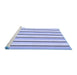 Sideview of Machine Washable Transitional Blue Rug, wshpat3493blu