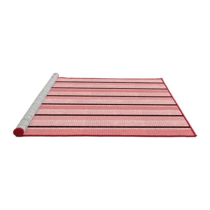 Sideview of Machine Washable Transitional Red Rug, wshpat3493rd