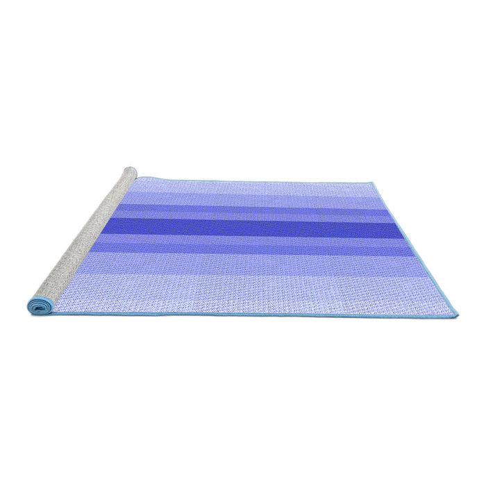 Sideview of Machine Washable Transitional Jeans Blue Rug, wshpat3494blu