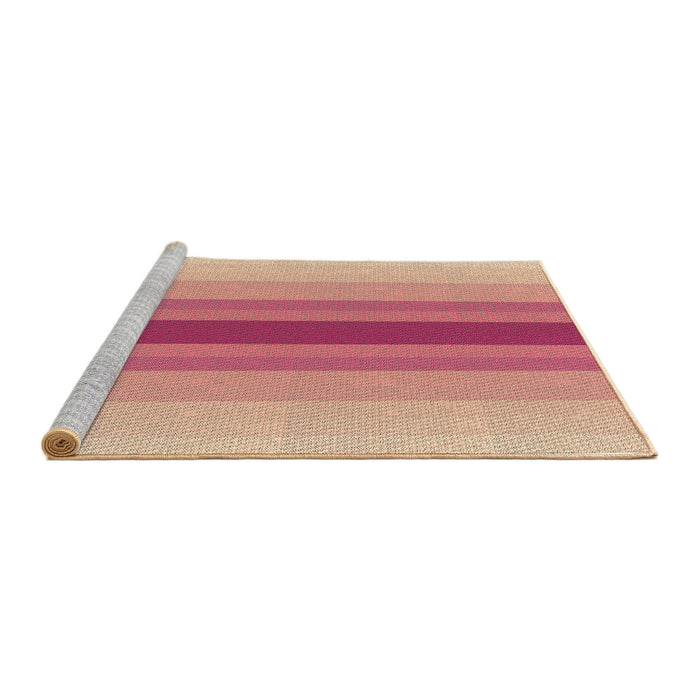 Sideview of Machine Washable Transitional Red Rug, wshpat3494brn