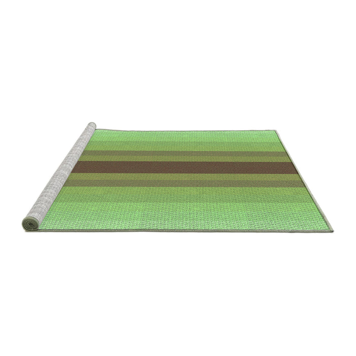 Sideview of Machine Washable Transitional Olive Green Rug, wshpat3494grn