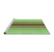 Sideview of Machine Washable Transitional Olive Green Rug, wshpat3494grn