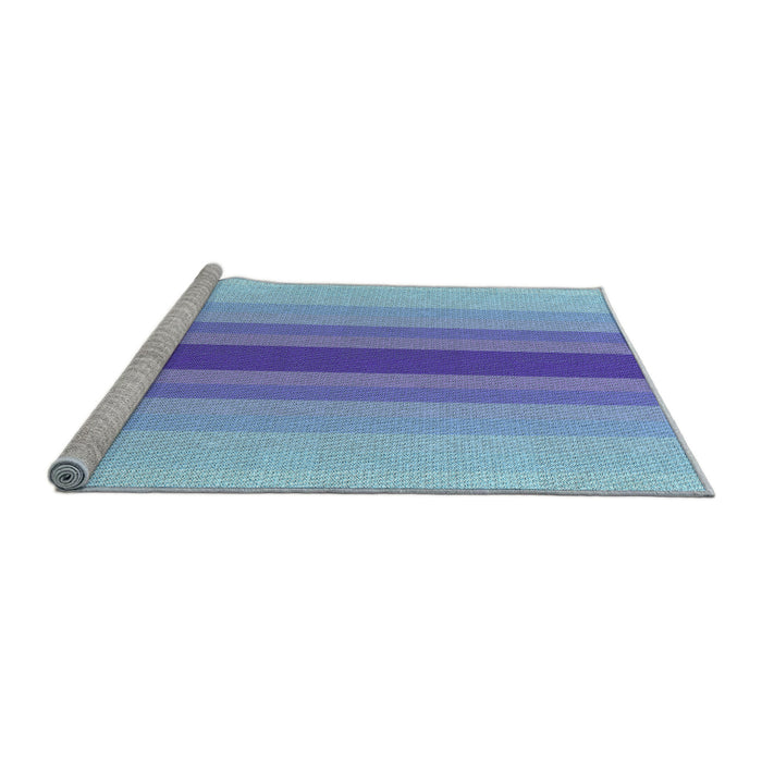 Sideview of Machine Washable Transitional Sky Blue Rug, wshpat3494lblu