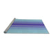 Sideview of Machine Washable Transitional Sky Blue Rug, wshpat3494lblu