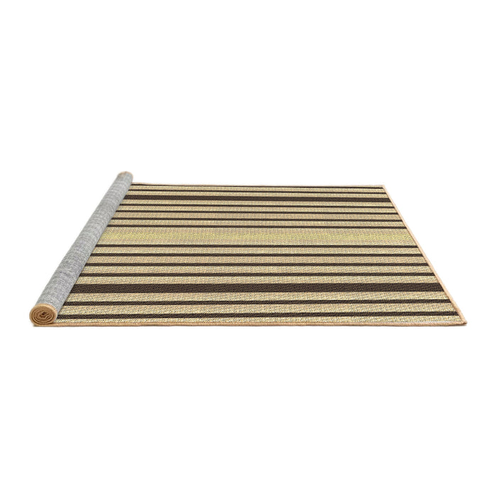 Sideview of Machine Washable Transitional Brown Gold Rug, wshpat3495brn