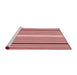 Sideview of Machine Washable Transitional Red Rug, wshpat3495rd