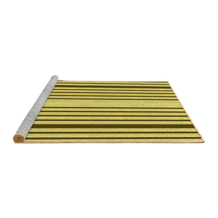 Sideview of Machine Washable Transitional Dark Yellow Green Rug, wshpat3495yw