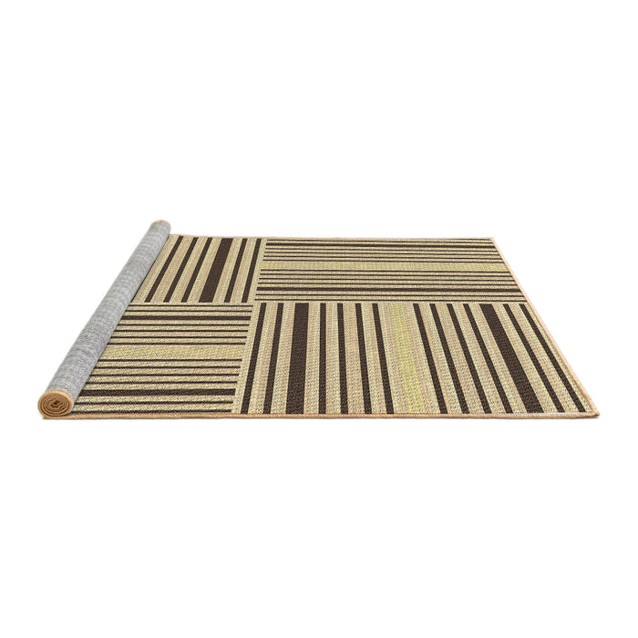 Sideview of Machine Washable Transitional Brown Gold Rug, wshpat3496brn