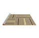 Sideview of Machine Washable Transitional Brown Gold Rug, wshpat3496brn