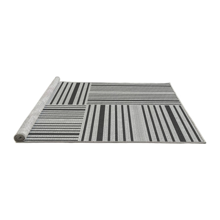 Sideview of Machine Washable Transitional Ash Gray Rug, wshpat3496gry