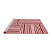 Sideview of Machine Washable Transitional Red Rug, wshpat3496rd