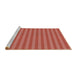 Sideview of Machine Washable Transitional Tomato Red Rug, wshpat3497brn