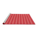 Sideview of Machine Washable Transitional Red Rug, wshpat3497rd