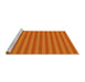 Sideview of Machine Washable Transitional Neon Orange Rug, wshpat3497yw
