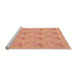 Sideview of Machine Washable Transitional Bright Orange Rug, wshpat3498org