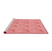 Sideview of Machine Washable Transitional Pastel Pink Rug, wshpat3498rd