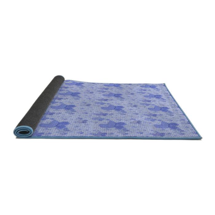 Thickness of Patterned Sky Blue Rug, pat3499blu