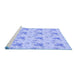 Sideview of Machine Washable Transitional Sky Blue Rug, wshpat3499blu