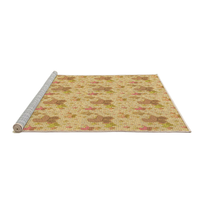 Sideview of Machine Washable Transitional Orange Rug, wshpat3499org