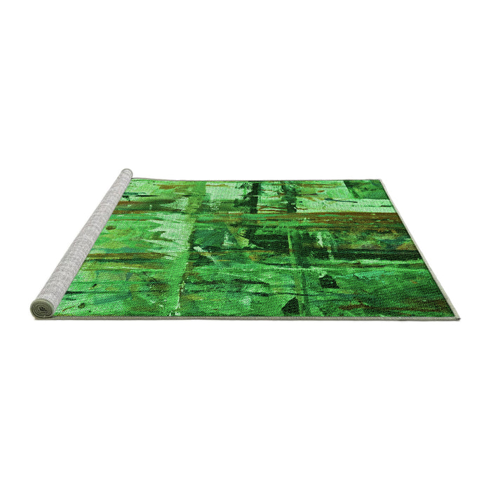 Machine Washable Transitional Green Rug in a Bedroom, wshpat35grn