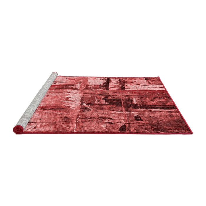 Sideview of Machine Washable Transitional Red Rug, wshpat35rd