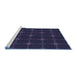 Sideview of Machine Washable Transitional Deep Periwinkle Purple Rug, wshpat350blu