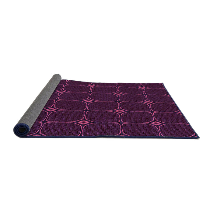 Thickness of Patterned Dark Magenta Purple Rug, pat350pur