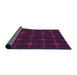 Thickness of Patterned Dark Magenta Purple Rug, pat350pur