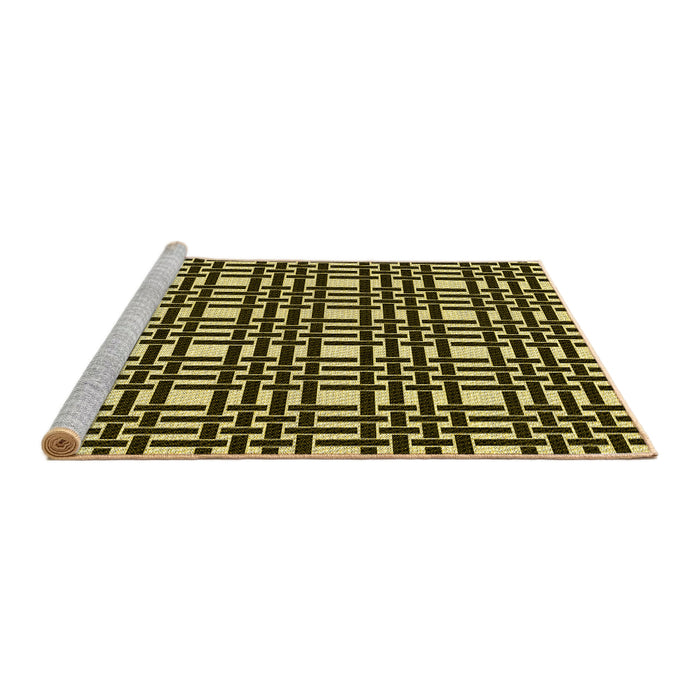 Sideview of Machine Washable Transitional Metallic Gold Rug, wshpat3500yw
