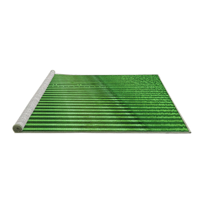 Sideview of Machine Washable Transitional Deep Emerald Green Rug, wshpat3501grn