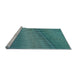 Sideview of Machine Washable Transitional Turquoise Green Rug, wshpat3501lblu