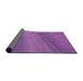 Thickness of Patterned Dark Magenta Purple Rug, pat3501pur