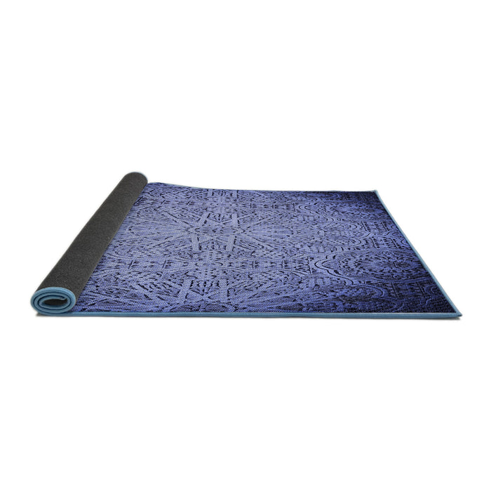 Thickness of Patterned Sky Blue Rug, pat3502blu
