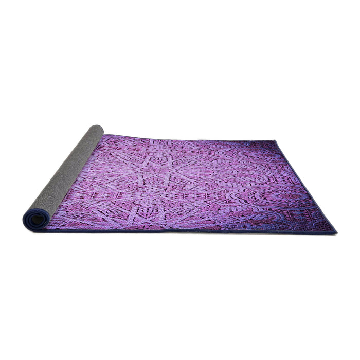 Thickness of Patterned Violet Purple Rug, pat3502pur