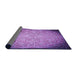 Thickness of Patterned Violet Purple Rug, pat3502pur