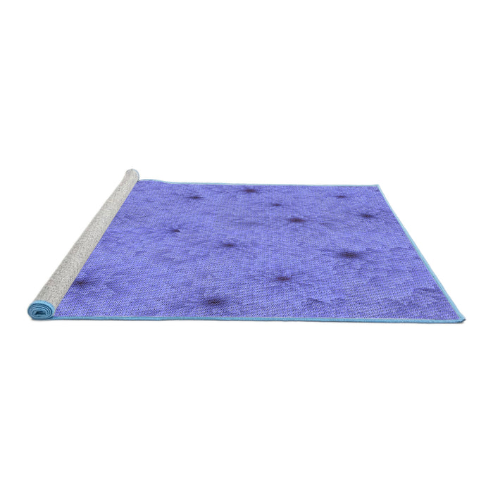 Sideview of Machine Washable Transitional Purple Mimosa Purple Rug, wshpat3503blu