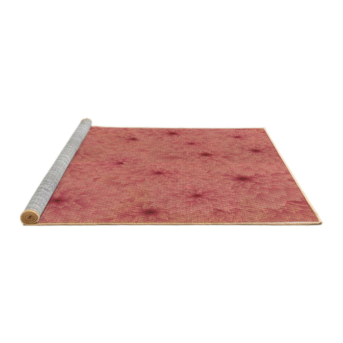 Sideview of Machine Washable Transitional Tomato Red Rug, wshpat3503brn