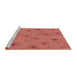 Sideview of Machine Washable Transitional Tomato Red Rug, wshpat3503brn