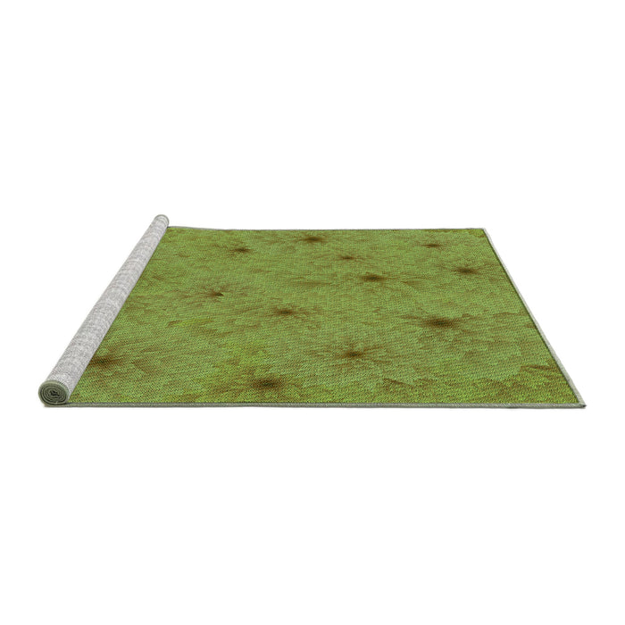 Sideview of Machine Washable Transitional Pistachio Green Rug, wshpat3503grn