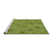 Sideview of Machine Washable Transitional Pistachio Green Rug, wshpat3503grn