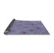 Thickness of Patterned Denim Blue Rug, pat3503lblu