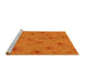 Sideview of Machine Washable Transitional Neon Orange Rug, wshpat3503yw