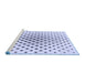 Sideview of Machine Washable Transitional Lavender Blue Rug, wshpat3504blu