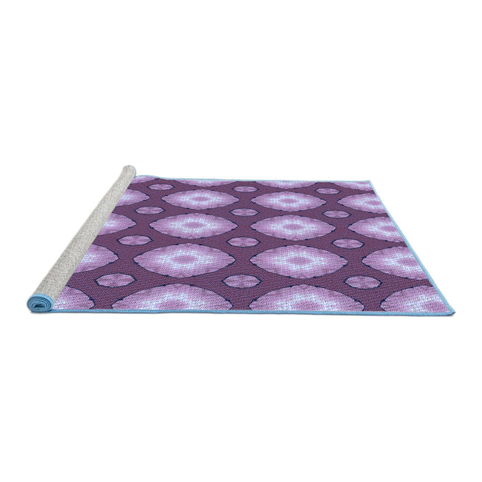 Sideview of Machine Washable Transitional Bright Lilac Purple Rug, wshpat3505blu