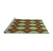 Sideview of Machine Washable Transitional Yellow Green Rug, wshpat3505lblu