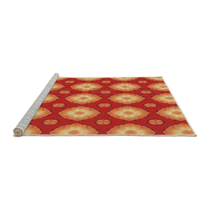 Sideview of Machine Washable Transitional Orange Rug, wshpat3505org